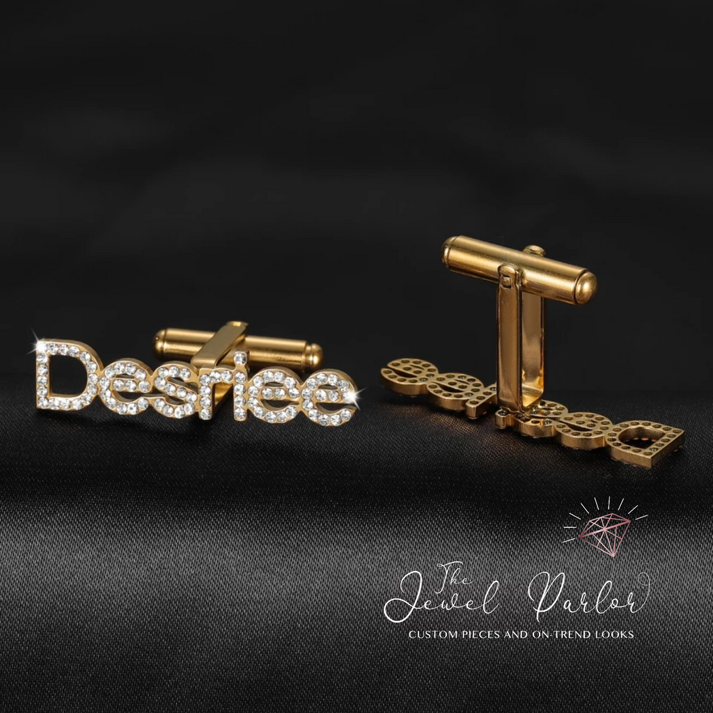 Custom Cufflinks in Crystal Font
