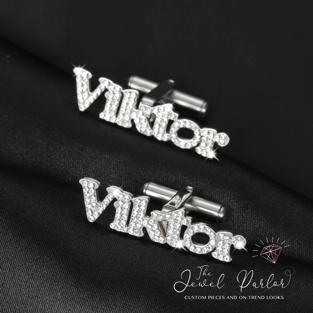 Custom Cufflinks in Crystal Font