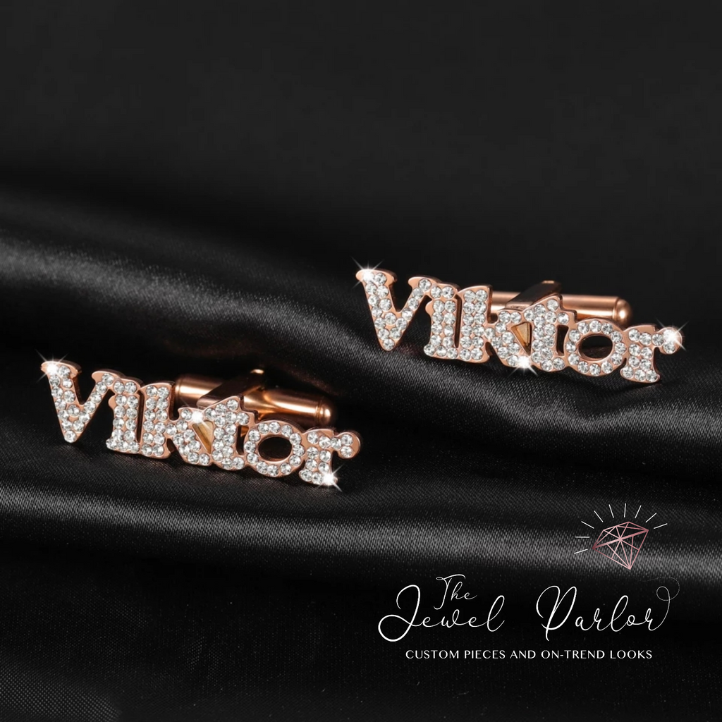 Custom Cufflinks in Crystal Font