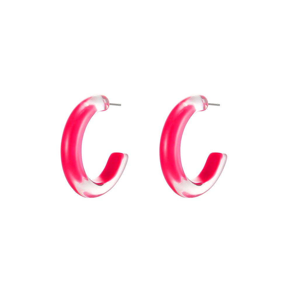 Candy Acrylic Glass Hoop Earrings
