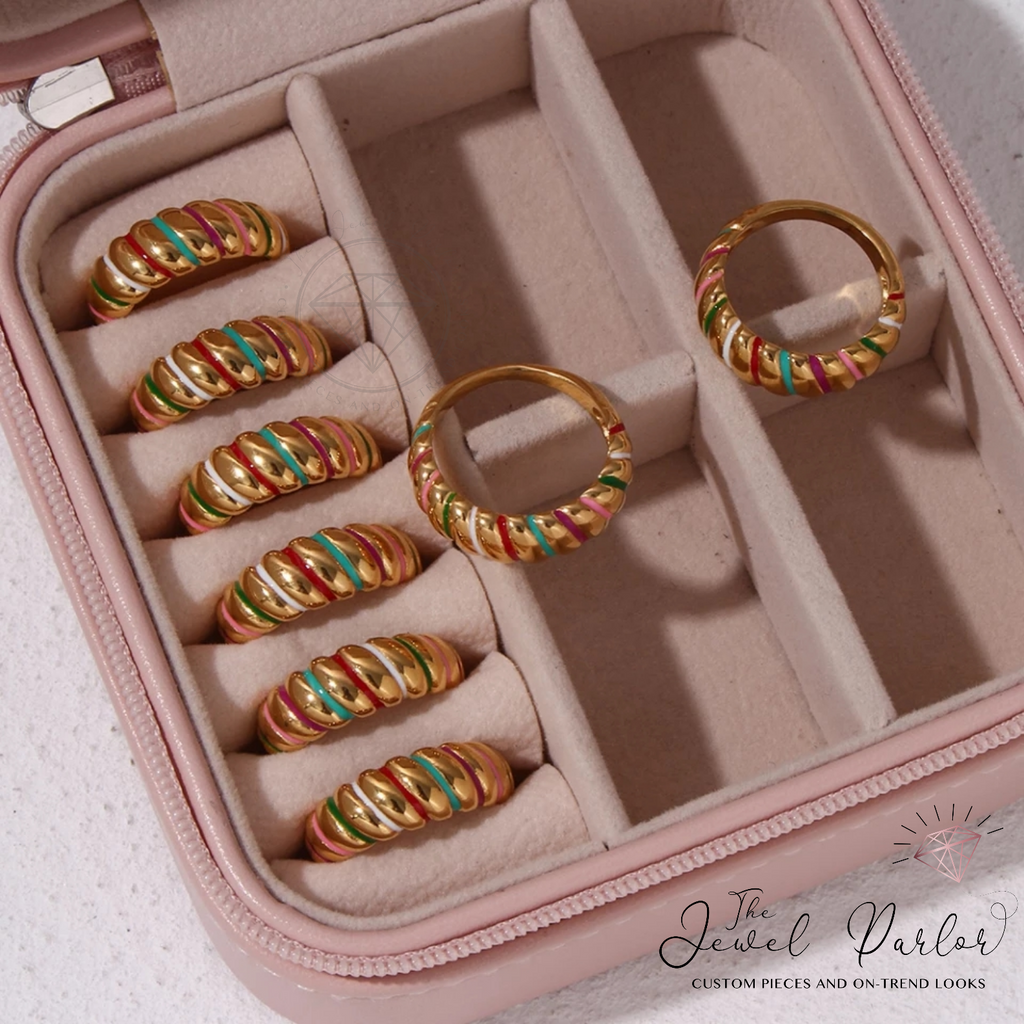 Gold Rainbow Croissant Ring