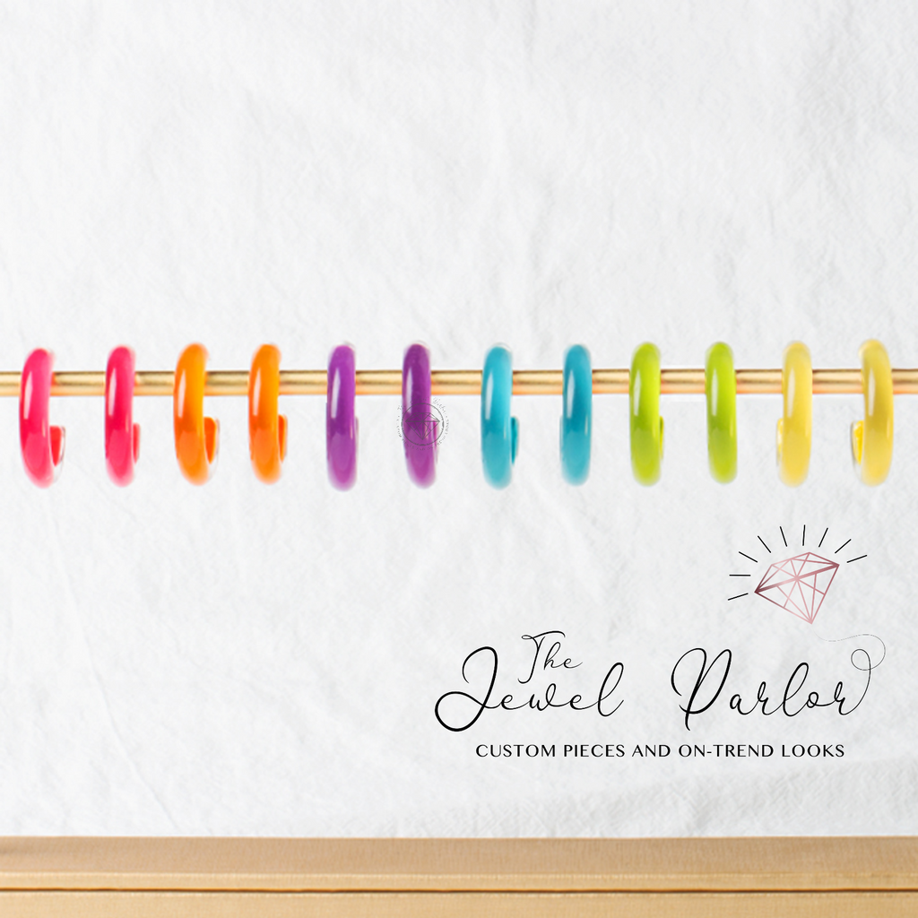 Candy Acrylic Glass Hoop Earrings