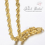 Gold-filled Name + Birth Year + Rope Chain Necklace Set