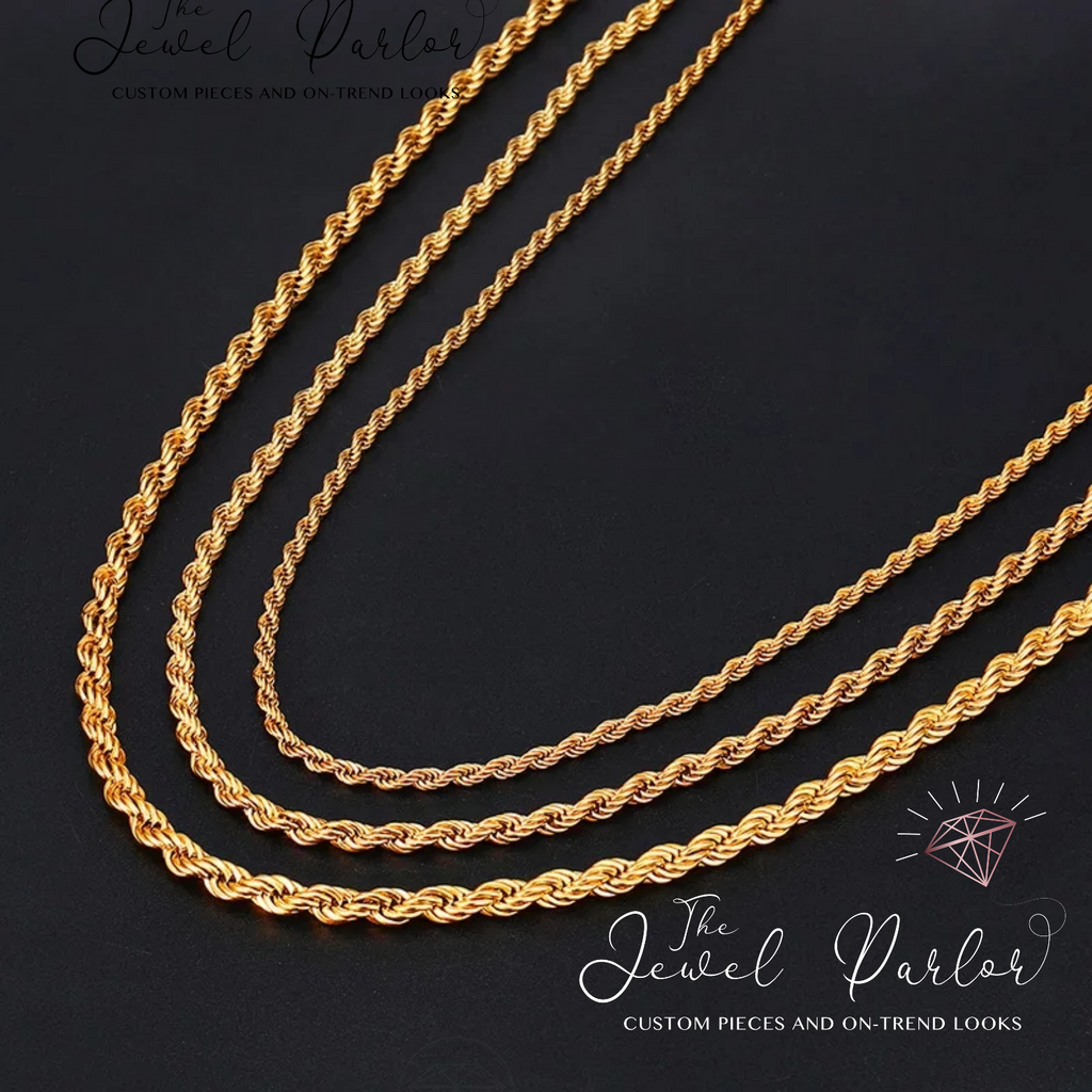 Rope Chain β’ Gold or Silver β’ 2MM, 3MM, 4MM, 5MM, 6MM