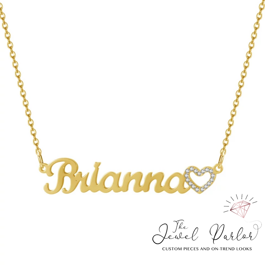 Crystal Heart Name Necklace | Custom