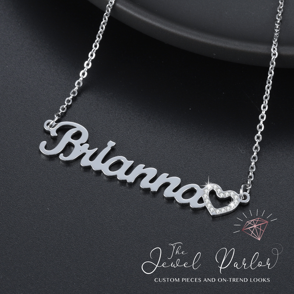 Crystal Heart Name Necklace | Custom