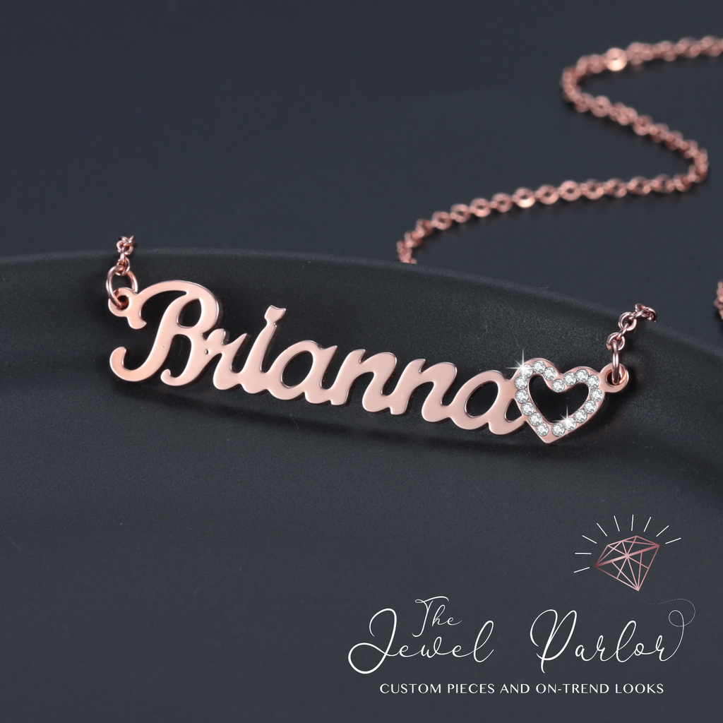 Crystal Heart Name Necklace | Custom