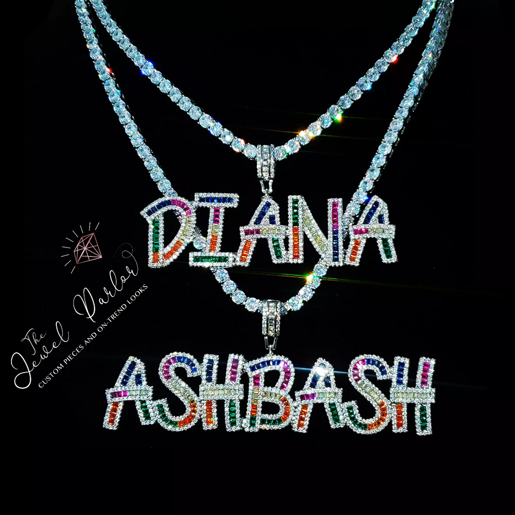Rainbow Baguette Custom Nameplate