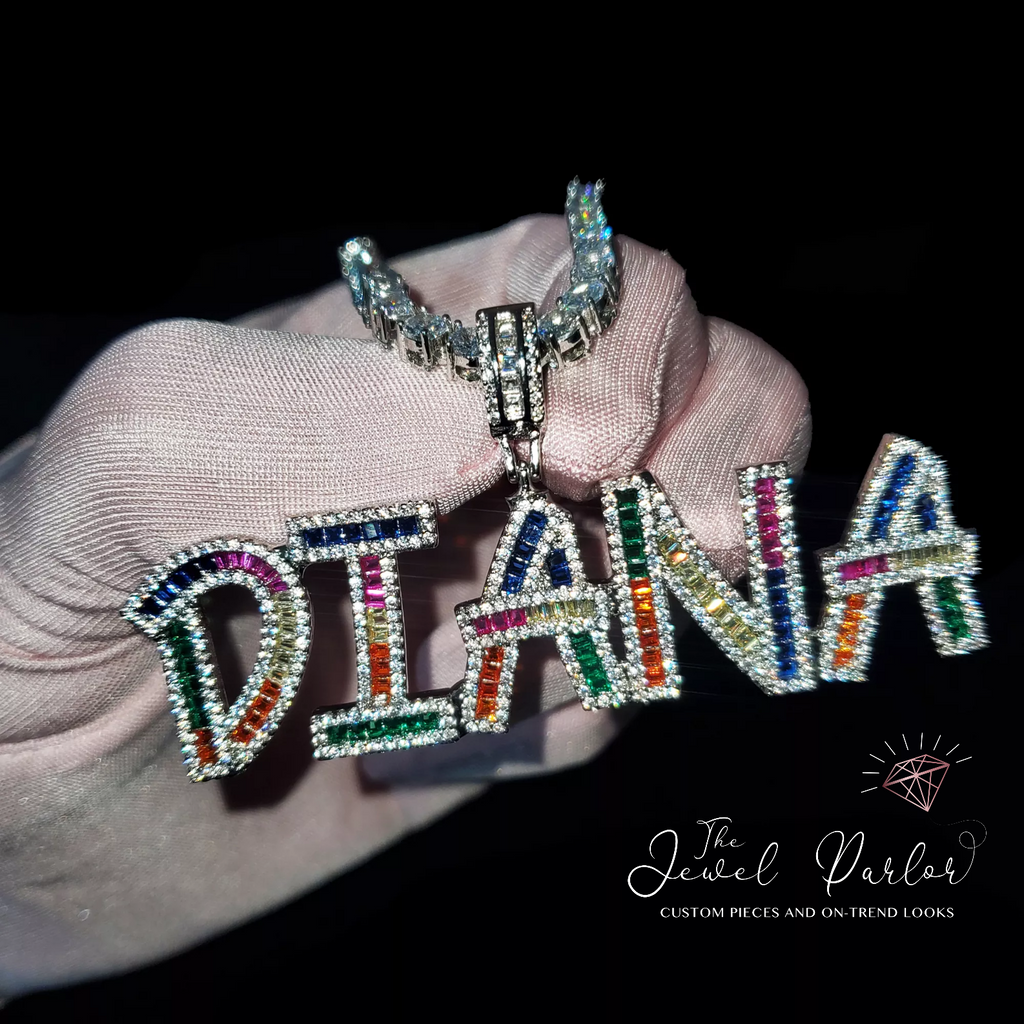 Rainbow Baguette Custom Nameplate