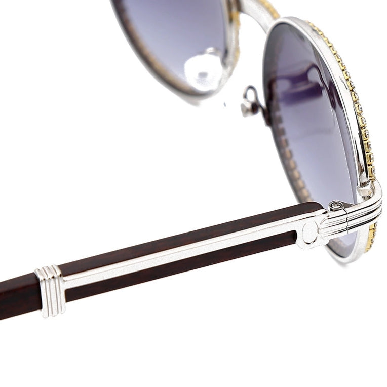 Q Vision Crystal and Gold Rimmed Sunglasses