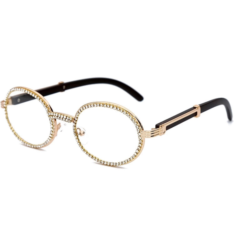 Q Vision Crystal and Gold Rimmed Sunglasses