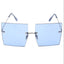 Square Up Rimless Colored Lens Sunglasses
