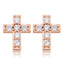 Crystal Cross Screw Back Stud Earrings • Sterling or Vermeil