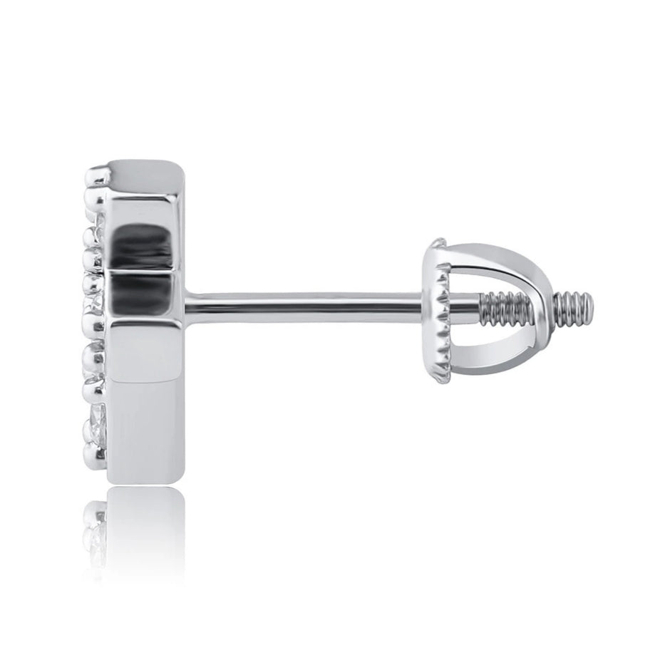 Crystal Cross Screw Back Stud Earrings • Sterling or Vermeil