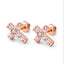 Crystal Cross Screw Back Stud Earrings • Sterling or Vermeil