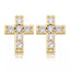 Crystal Cross Screw Back Stud Earrings • Sterling or Vermeil
