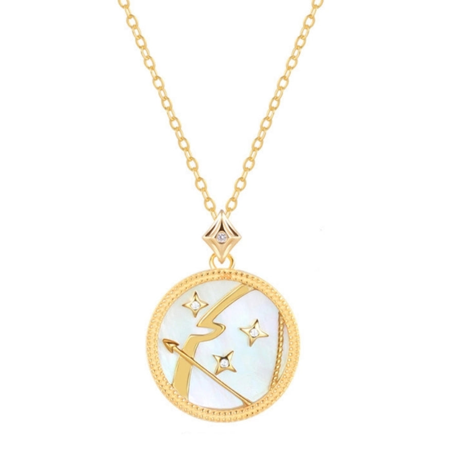 Mother of Pearl Star Sign Horoscope Zodiac Necklace