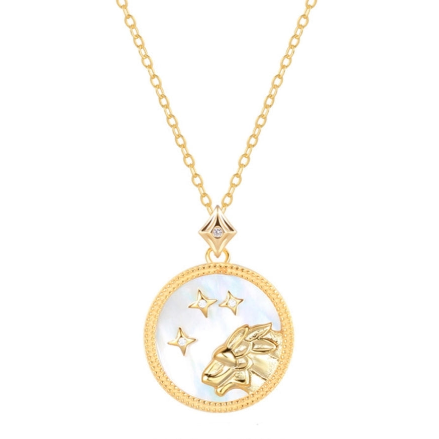 Mother of Pearl Star Sign Horoscope Zodiac Necklace