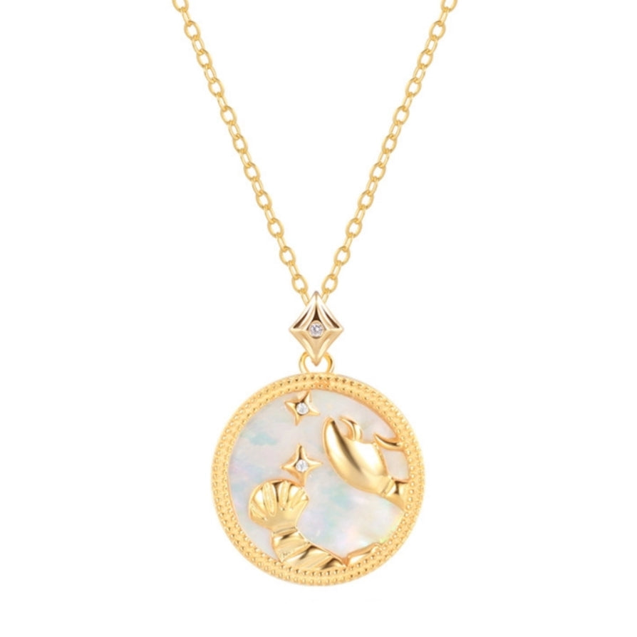 Mother of Pearl Star Sign Horoscope Zodiac Necklace