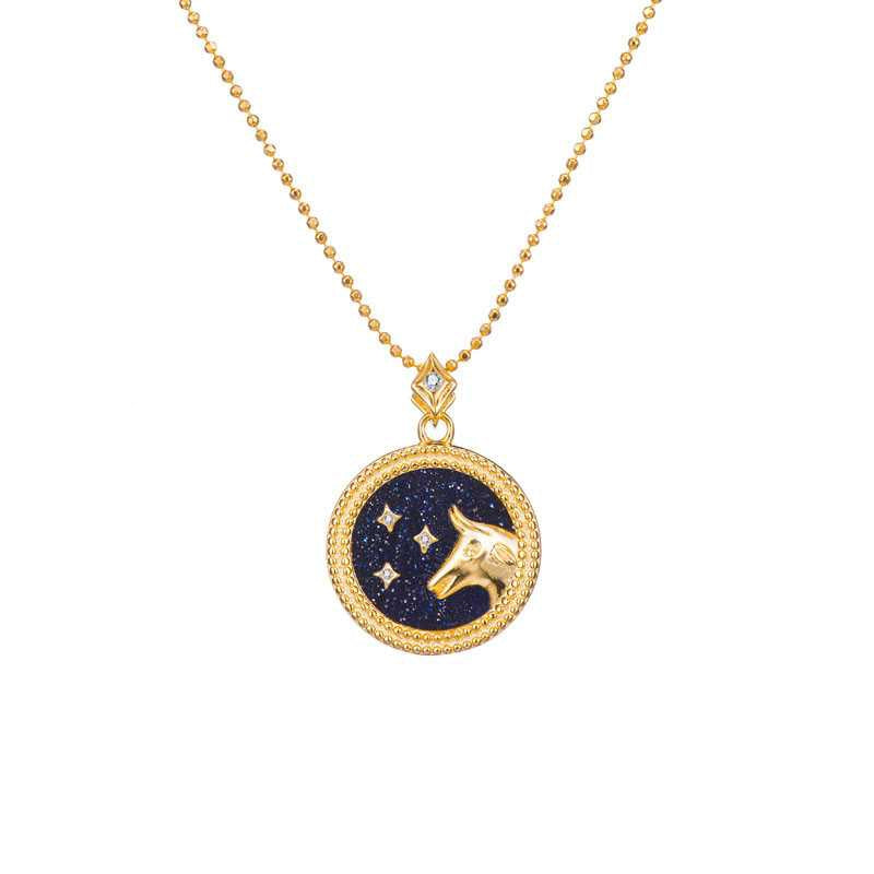 Blue Sandstone Star Sign Horoscope Zodiac Necklace
