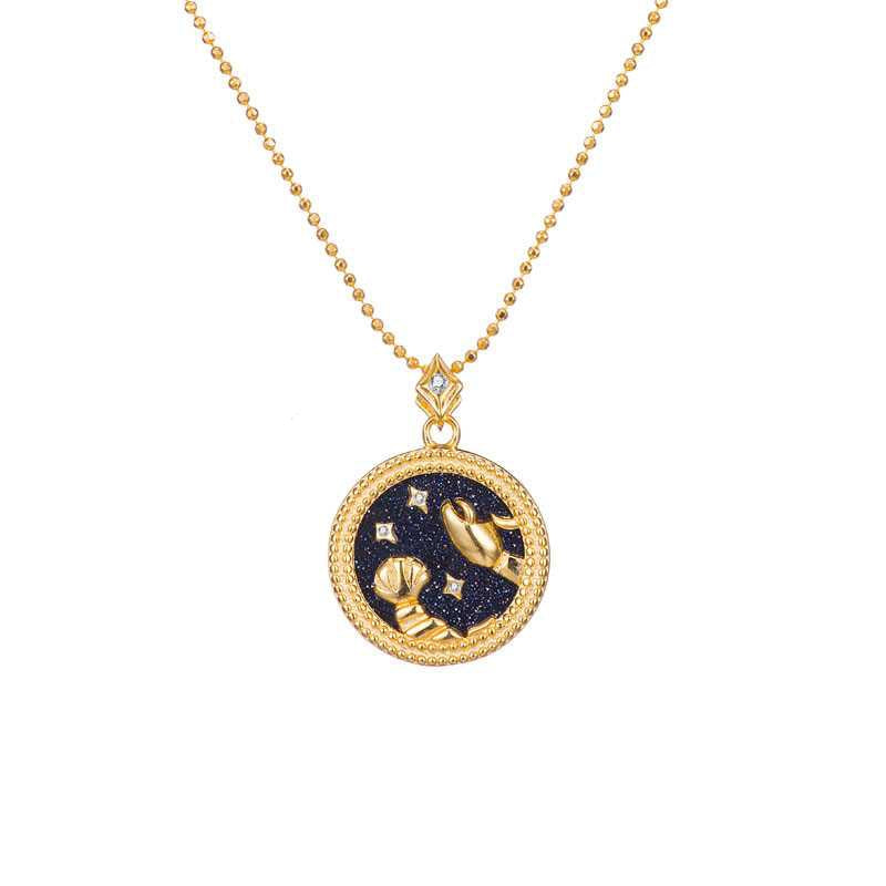 Blue Sandstone Star Sign Horoscope Zodiac Necklace