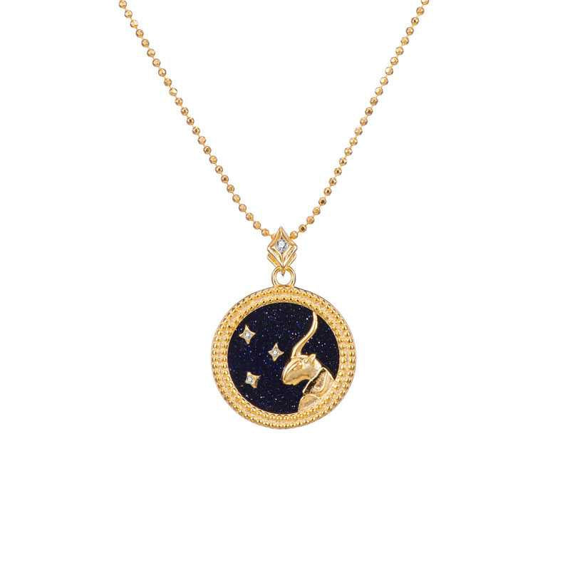 Blue Sandstone Star Sign Horoscope Zodiac Necklace