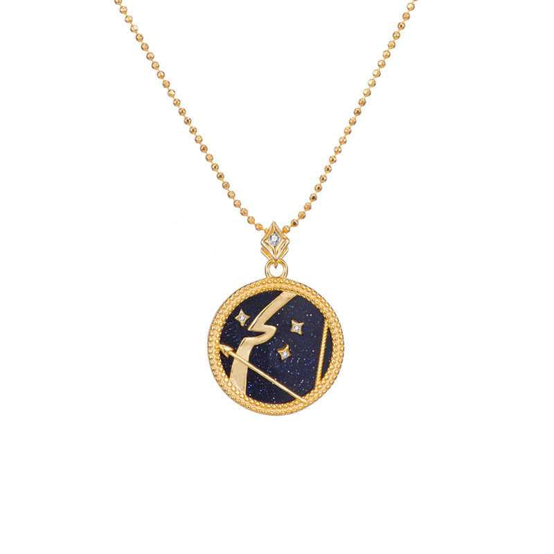 Blue Sandstone Star Sign Horoscope Zodiac Necklace