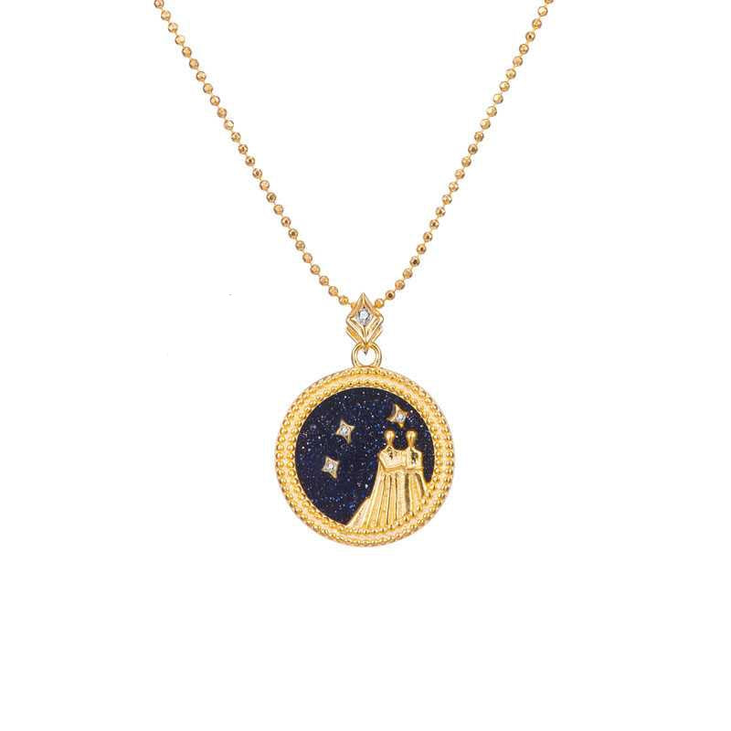 Blue Sandstone Star Sign Horoscope Zodiac Necklace