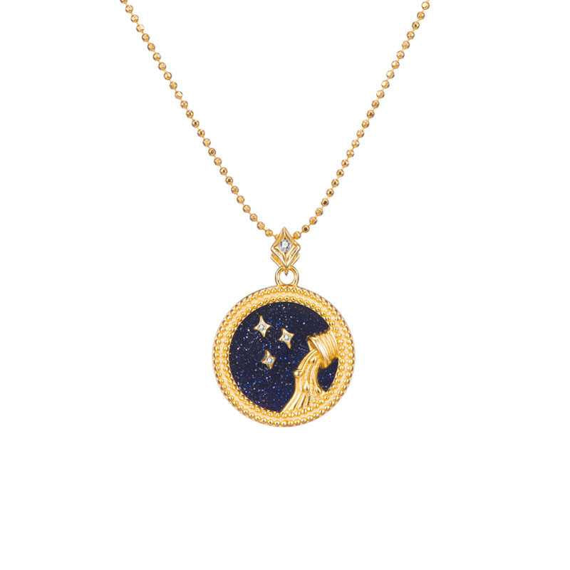 Blue Sandstone Star Sign Horoscope Zodiac Necklace