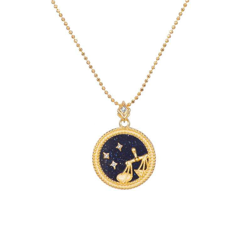 Blue Sandstone Star Sign Horoscope Zodiac Necklace