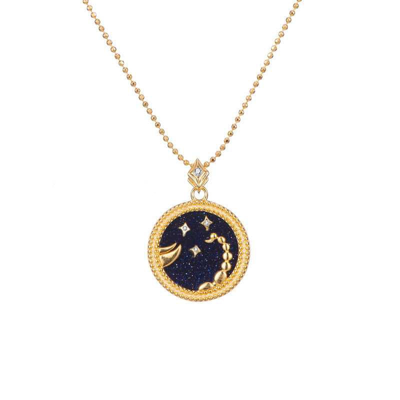 Blue Sandstone Star Sign Horoscope Zodiac Necklace