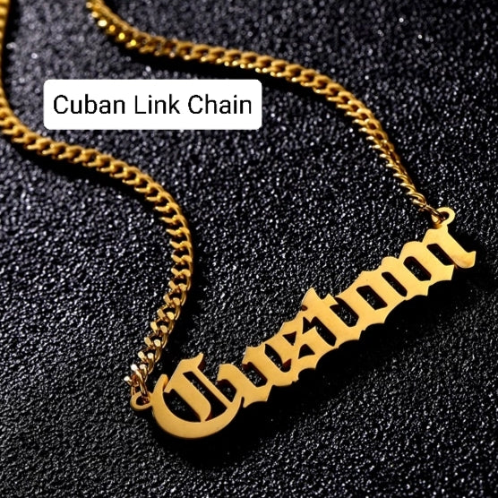 OLD ENGLISH Font Name Necklace Personalized Custom