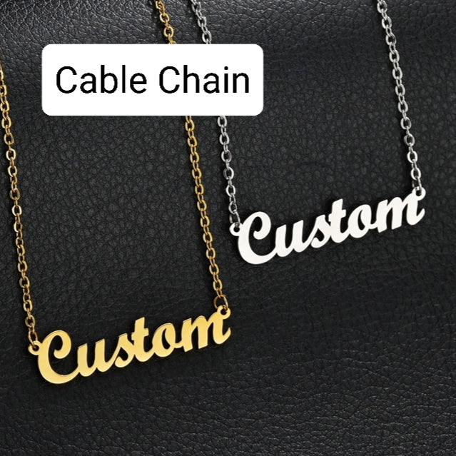 OLD ENGLISH Font Name Necklace Personalized Custom