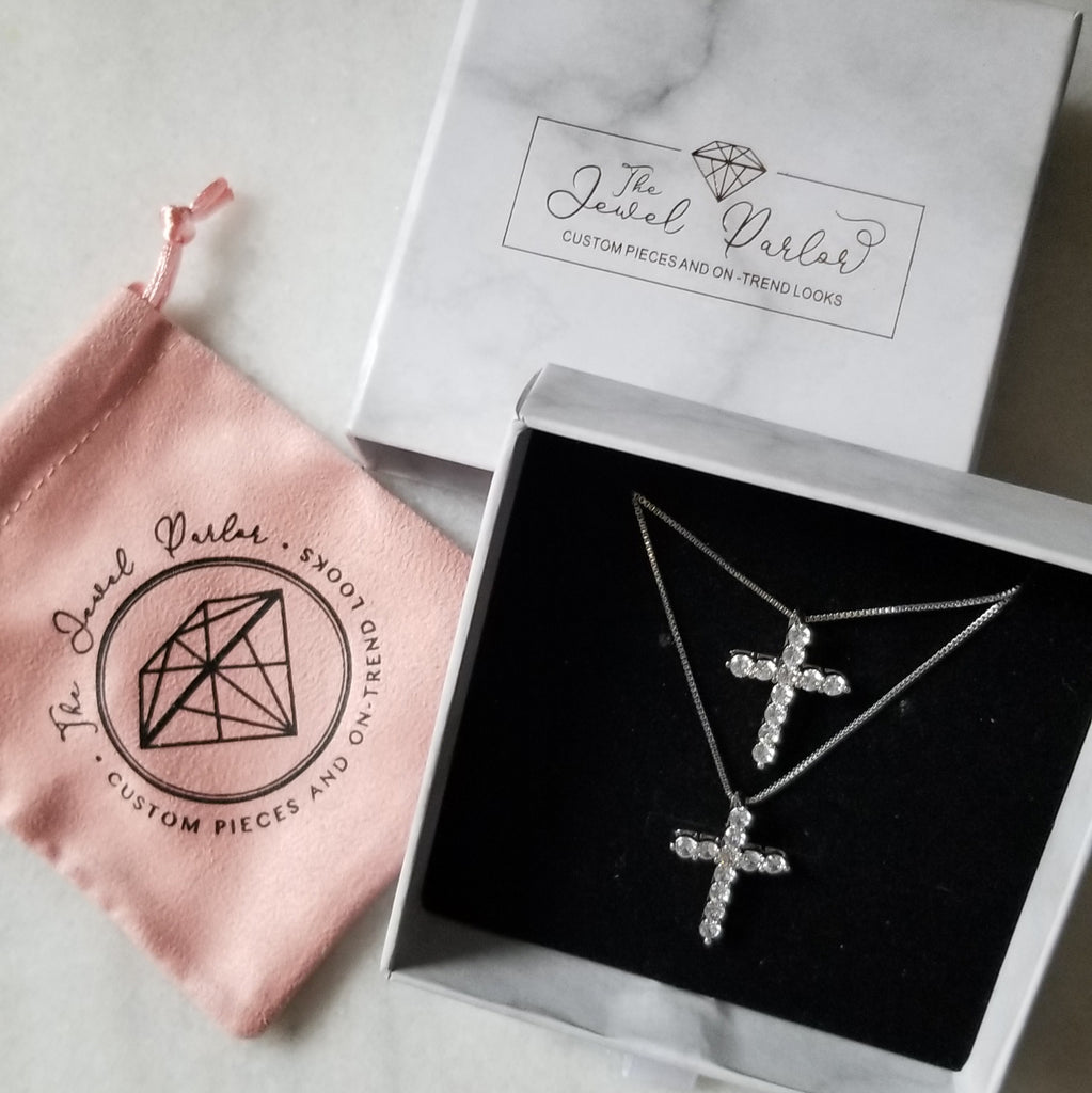 Milagro Crystal Cross Pendant + Chain