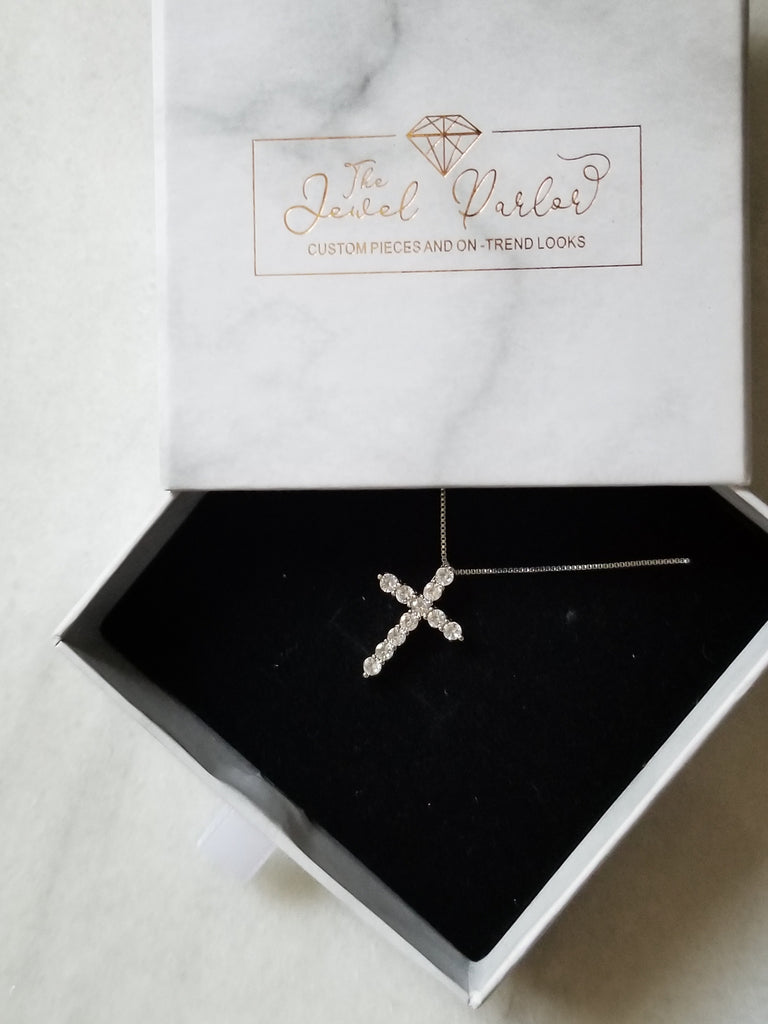 Milagro Crystal Cross Pendant + Chain