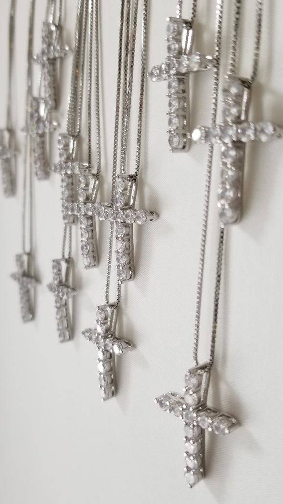 Milagro Crystal Cross Pendant + Chain