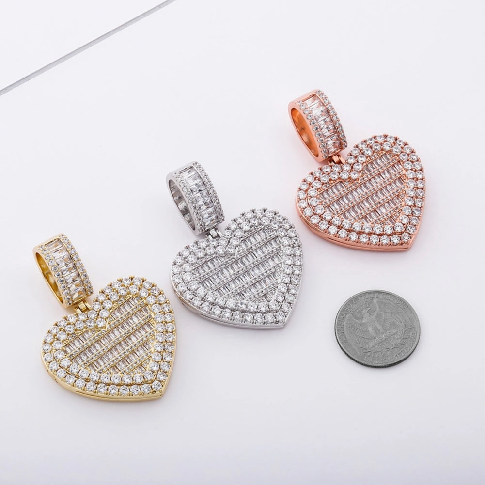 Sweetheart Memory Photo Locket Baguette Pendant