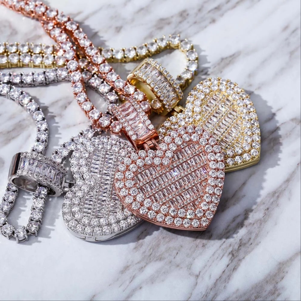 Sweetheart Memory Photo Locket Baguette Pendant