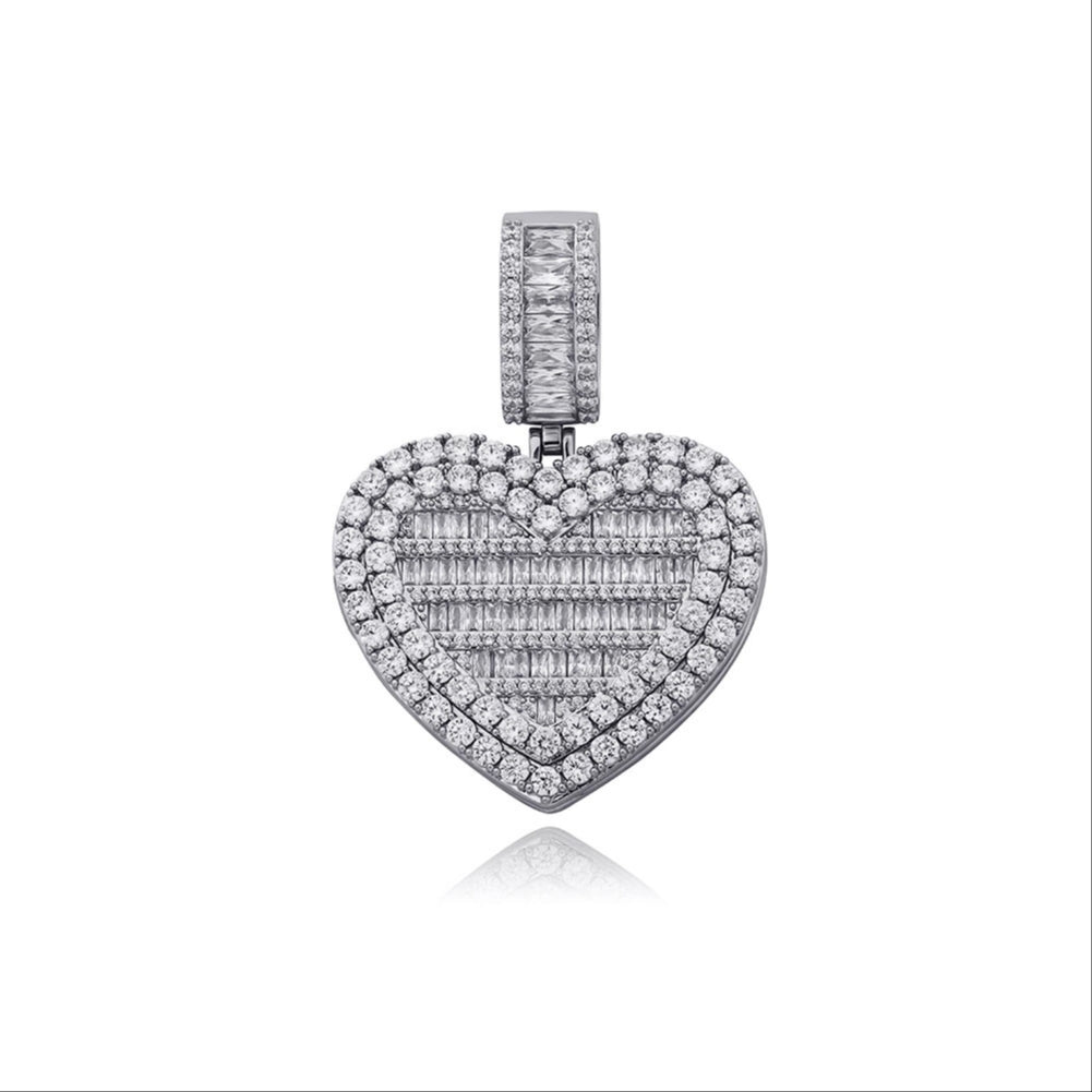 Sweetheart Memory Photo Locket Baguette Pendant