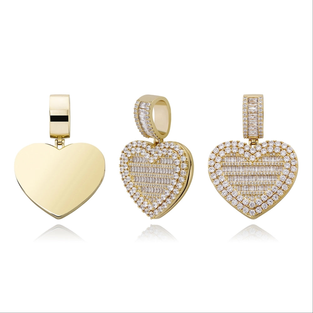 Sweetheart Memory Photo Locket Baguette Pendant