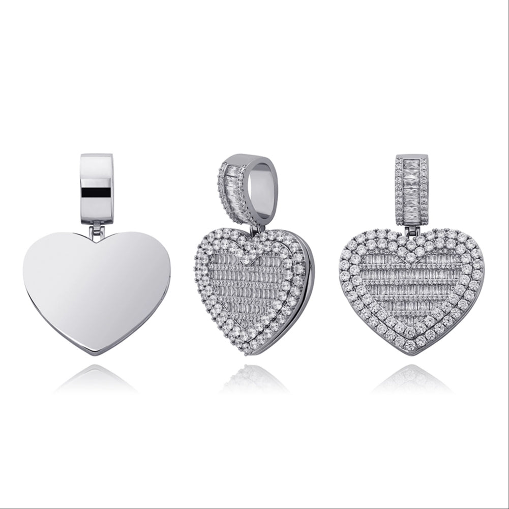 Sweetheart Memory Photo Locket Baguette Pendant