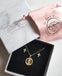 Virgin Mary Halo Necklace in Gold + Clear Crystals