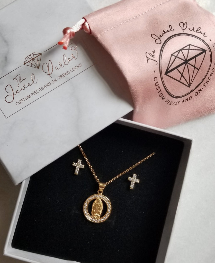 Crystal Cross Screw Back Stud Earrings • Sterling or Vermeil