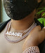Omalicha Baguette Custom Name Necklace + Curb Chain