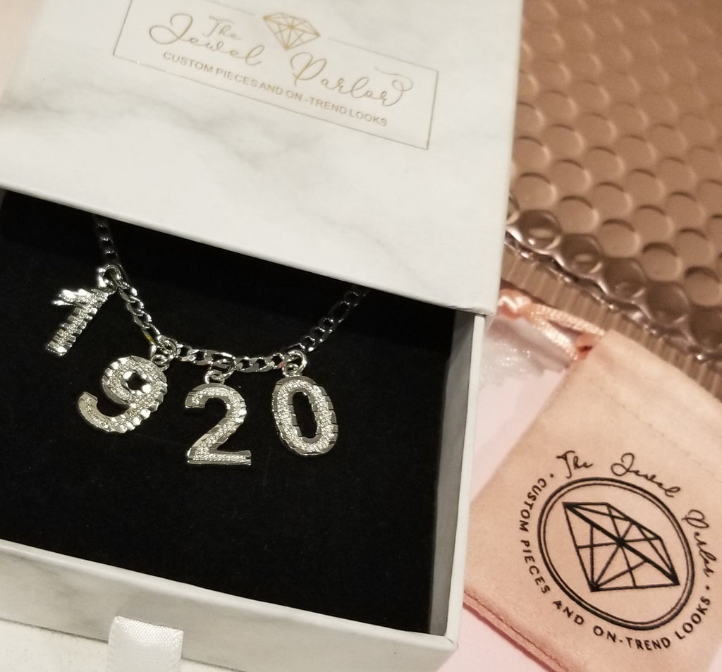 Varsity Numbers Necklace + Figaro Chain