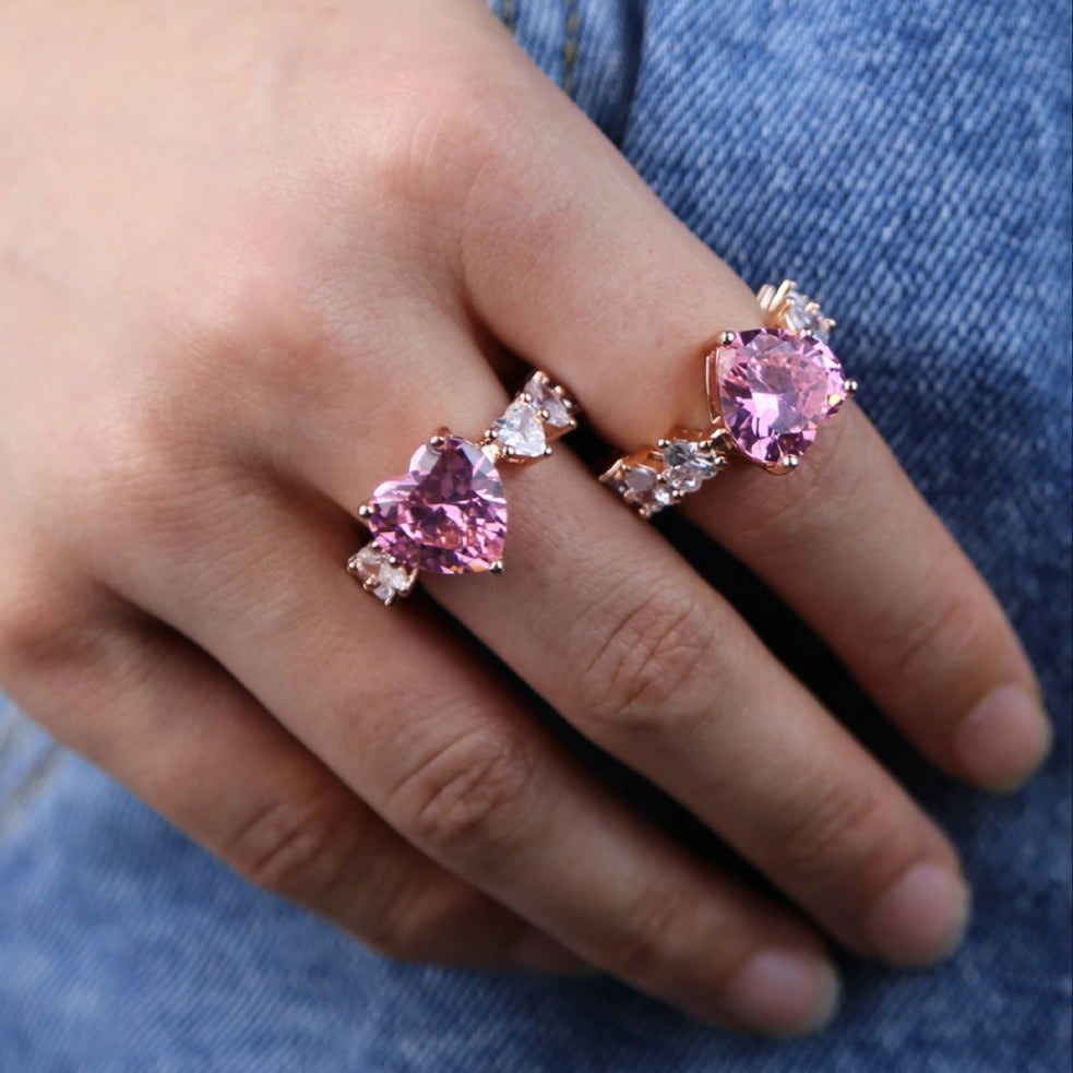 Wifey Material Heart Pink and Rose Gold Ring