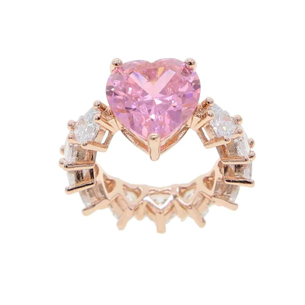 Wifey Material Heart Pink and Rose Gold Ring