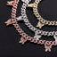 Laila Floating Butterflies + Cuban Link Curb Necklace