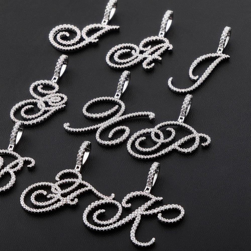 Crystal Bouclé Initial Letter Pendant