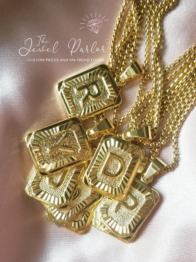 Monogram Initial Letter Pendant Necklace